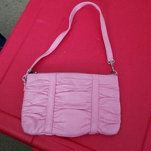 Pink leather purse
